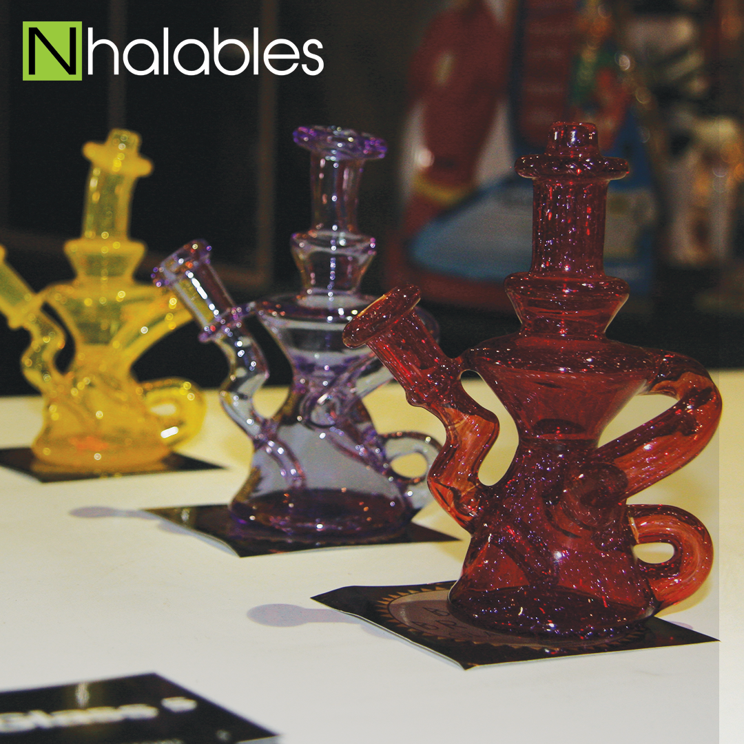 Nhalables Social Post Showing Gumby Glass's artist Booth at American Glass Expo in Vegas 2017