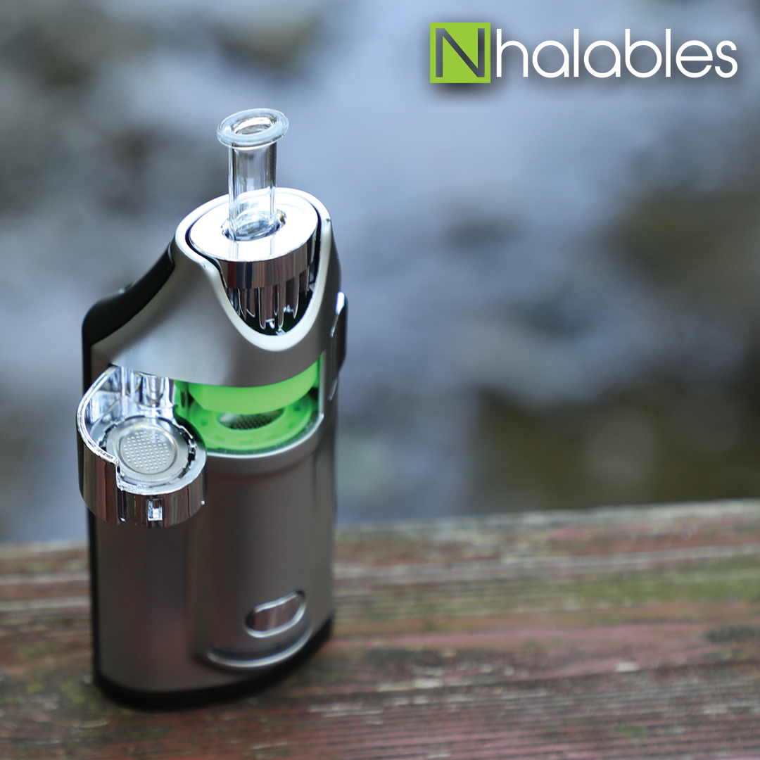 Nhalables Social Image showing the new dry herb vaporizer by GHOST VAPES called the MV1. 