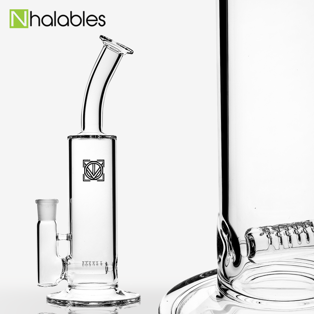 Nhalables Social Post showing the percolator and full size view of a "60 Gridline" by Virginia based "Licit Glass"