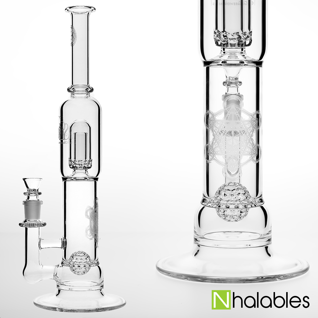 Nhalables Social Post showing a Dubstack V3 By California based Seed of Life Glassworks