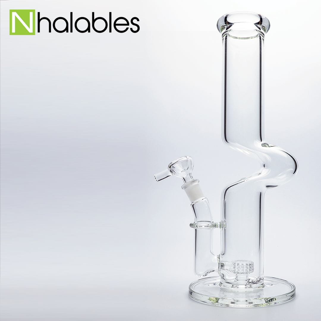 Nhalables Social Image showing a 50 x 5 Puck Perc With Kink Waterpipe by Arizona Based Artist Duo Zombie Hand Studios