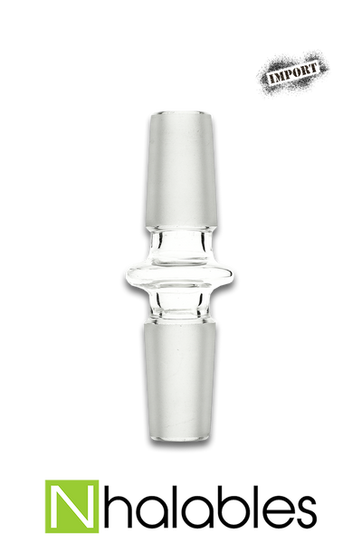 Nhalables Product Image for a Sanblasted Imported Glass Male to Male adapter in 10mm 14mm and 18mm sizes